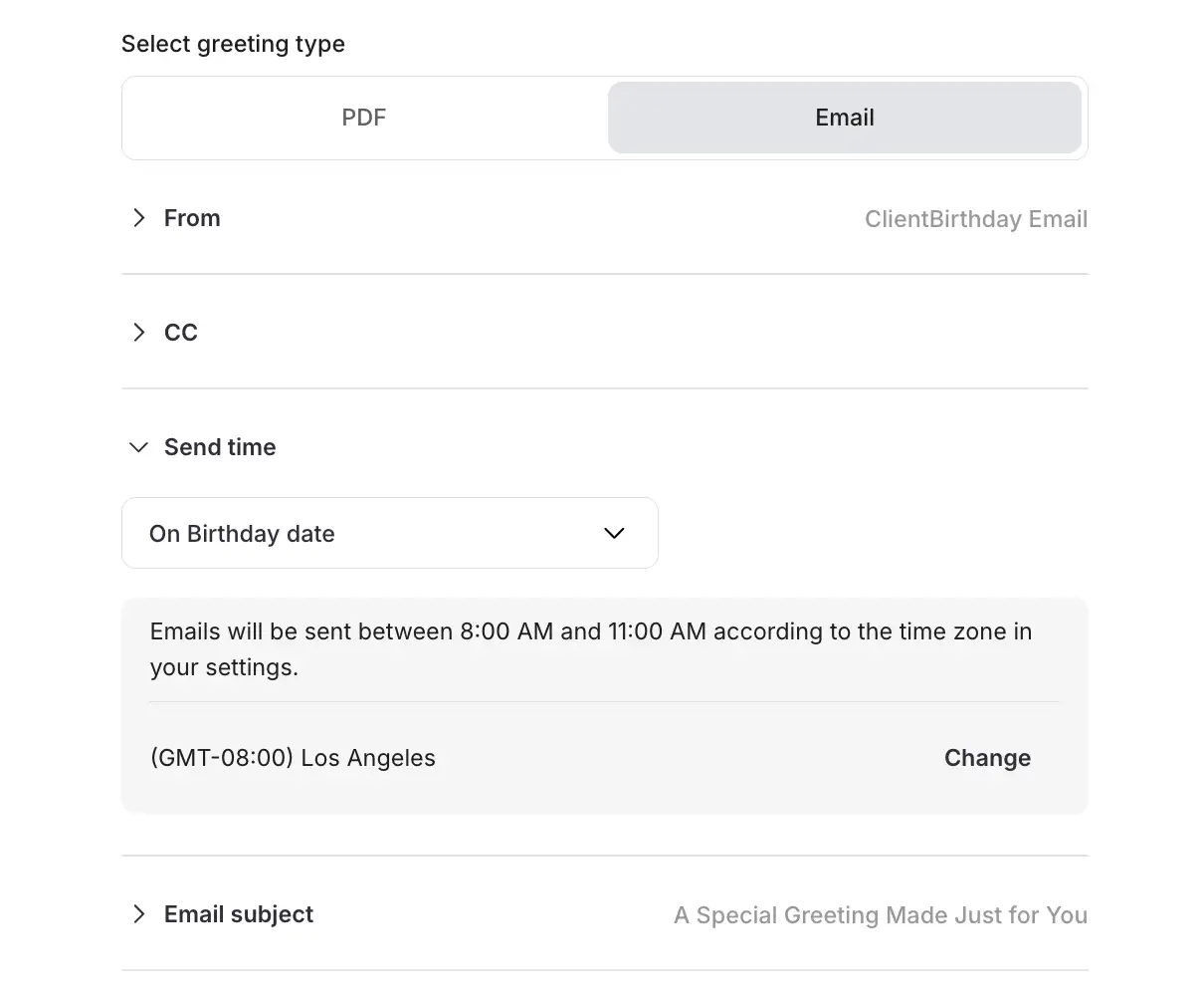 Greeting automation example